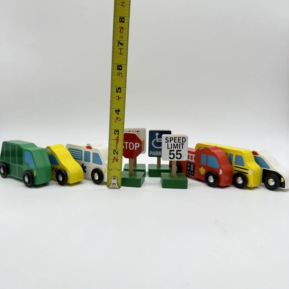 Unbranded‎ Community City Card With Street Signs Wooden Educational Play